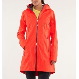 Lululemon Athletica Full Zip Right As Rain Jacket Parka Flare Bordeaux Drama 6